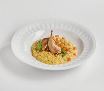 Тыквенное ризотто с перепелкой