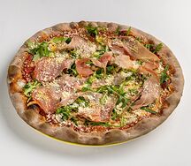 Пицца с пармой и шампиньонами ржаная