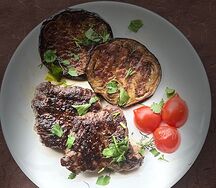 Стейк миньон с баклажанами гриль