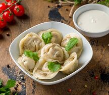 Домашние пельмени из свинины и говядины