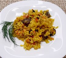 Паэлья с грибами и овощами