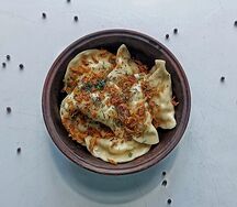 Вареники с картофелем и луком фри