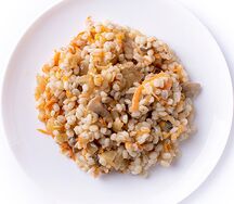 Перловка с грибами и луком