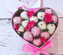 Сердце мини с розами