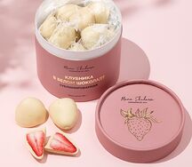 Сублимированная клубника в белом шоколаде M