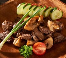 Мясо с грибами