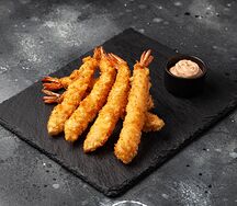 Креветки тигровые в темпуре с соусом Азия