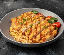 Кацу из курицы с рисом тяхан