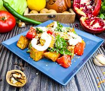 Салат с хрустящими баклажанами