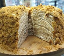 Торт блинный с банановой начинкой