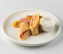 Блины с ветчиной и сыром