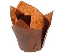 Бумажная форма для выпечки tulip (тюльпан) цвет: коричневый 110х35мм, экопак россия, 250 шт