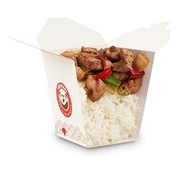Белый рис на пару с курицей Кунг Пао
