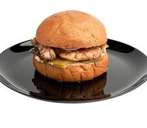 Spiced orange chicken burger