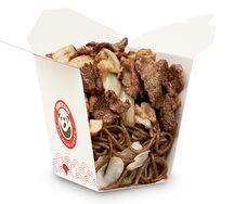 Chow mein soba, Mushroom beef