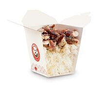 White steamed rice, Teriyaki chicken