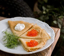 Блины с красной икрой