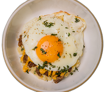 Каша из булгура с говяжьими щеками и карри