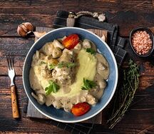 Щечки с грибами