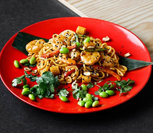 Лапша Том ям с креветками