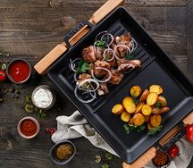 Бараньи ребрышки на углях с картофелем