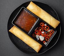 Жареные спринг-роллы с креветками