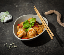 Лапша вок с креветками