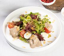 Салат с куриной печенью