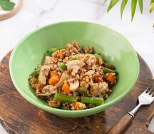 Гречка с грибами и овощами