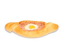 Хачапури по-аджарски с ветчиной и грибами