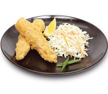Жареный морской окунь
