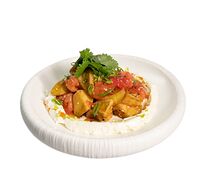 Теплый салат с хрустящими баклажанами и язычком ягненка 