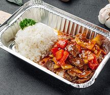 Мясо с овощами на жаровне