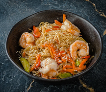 Вок с креветками