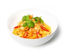Острая лапша с креветками