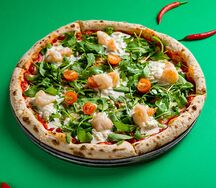 Страчателла, руккола и креветки