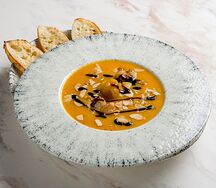 Тыквенный суп с креветками