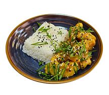 Курица с кисло-сладком соусе с рисом