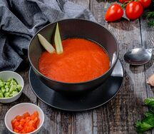 Крем-суп томатный с морепродуктами