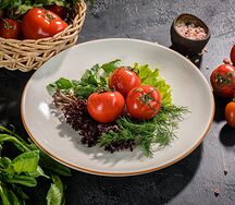 Бакинские помидоры с гранатовым соусом и луком