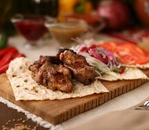 Мякоть телятины на углях