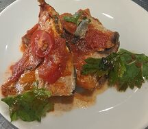 Горбуша запечённая с томатами