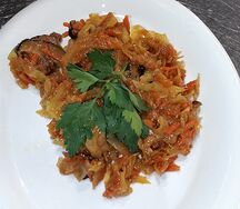 Капуста с грибами шитаки