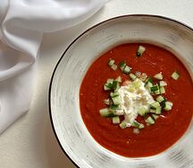 Томатный суп-пюре со страчателлой