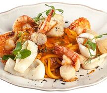 Спагетти с морепродуктами