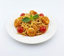 Спагетти с креветками
