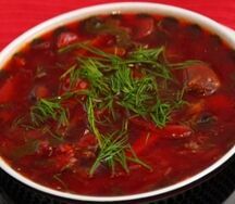 Постный борщ с пампушками
