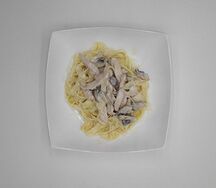 Паста с курицей и грибами