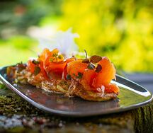 Оладьи из цукини с балыком