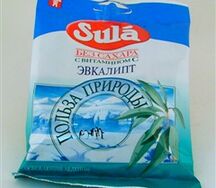 Леденцы Sula б/сахара 60г (пак.) (эвкалипт)
